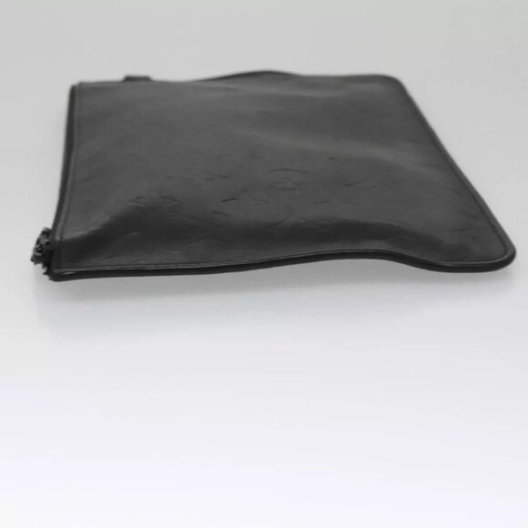 LOUIS VUITTON Monogram Shadow Pouch Leather Black LV Auth - Picture 13 of 15